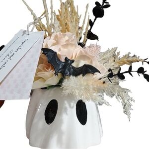 Cupcakes Cashmere Ghost Flower Vase Planter Floral Arrangement Halloween  New